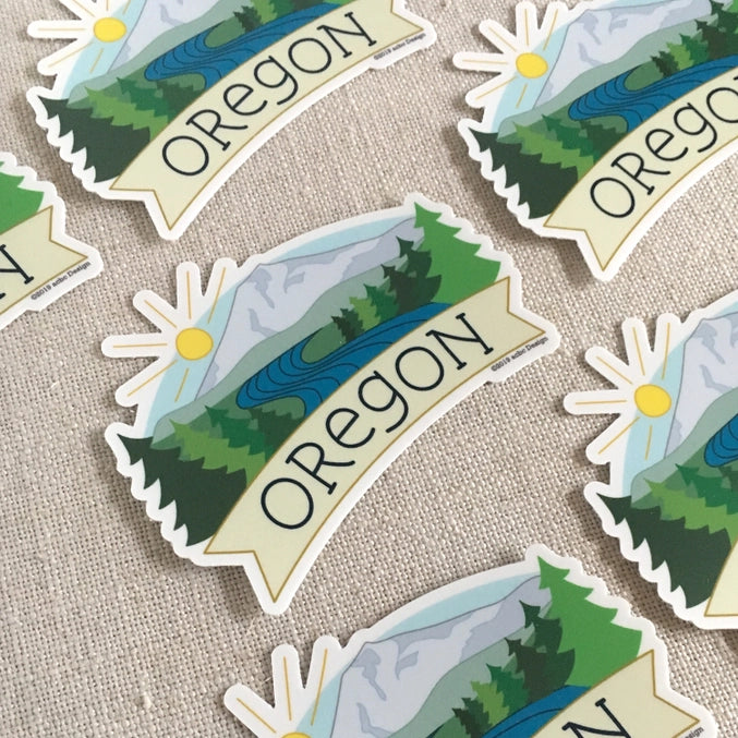 Oregon Mountain Vinyl Sticker – Allport Editions