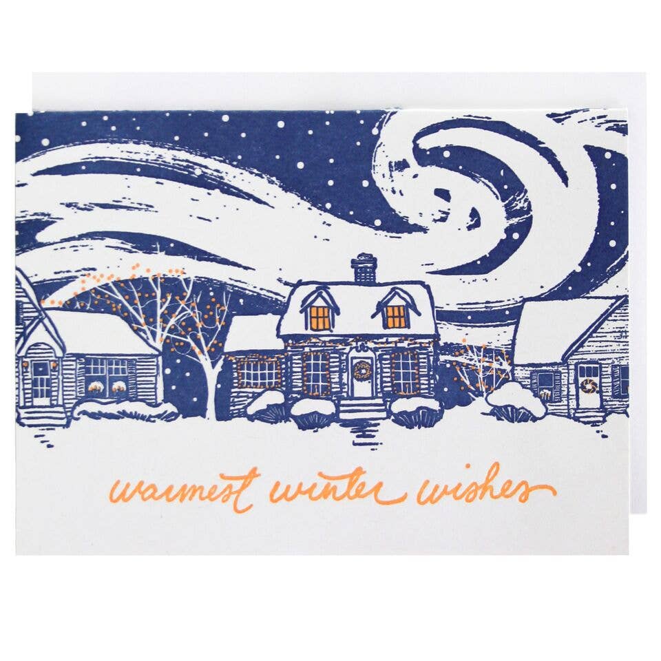 Snow Covered Home Boxed Holiday Card