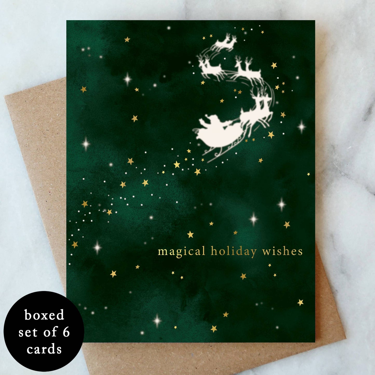 Santa Sleigh Boxed Holiday Cards