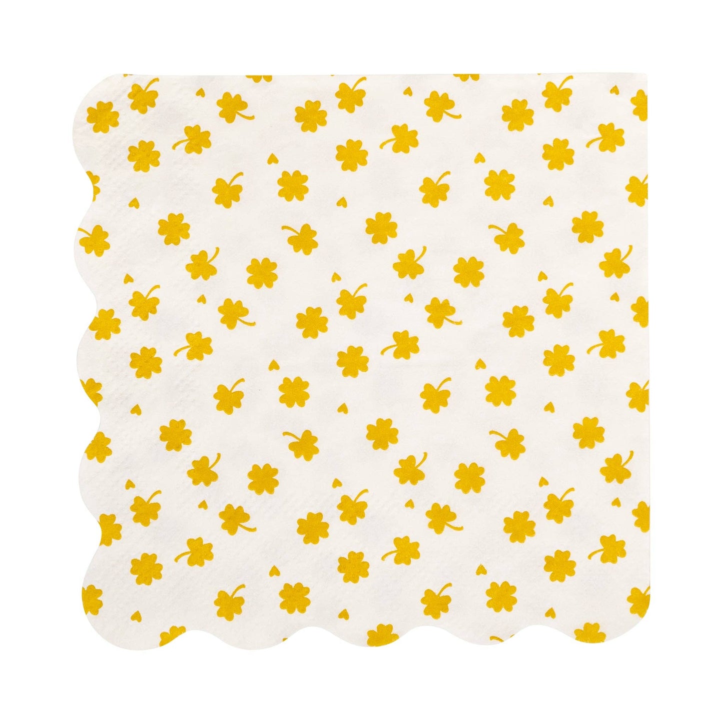 Shamrocks Gold Foil Scallop Cocktail Napkins