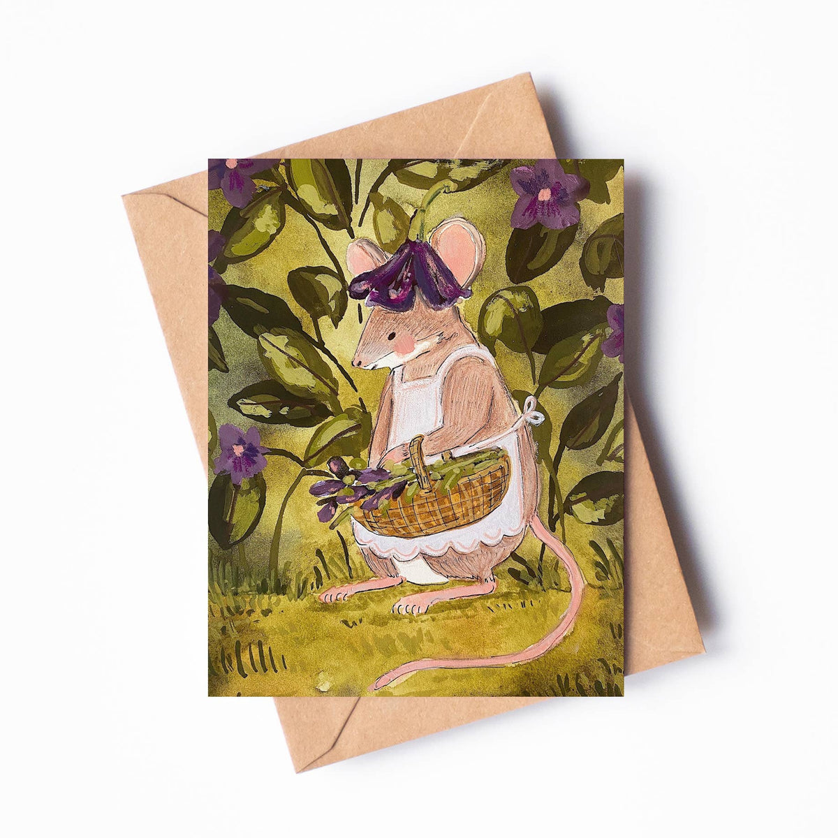 Violet Mouse Blank Card