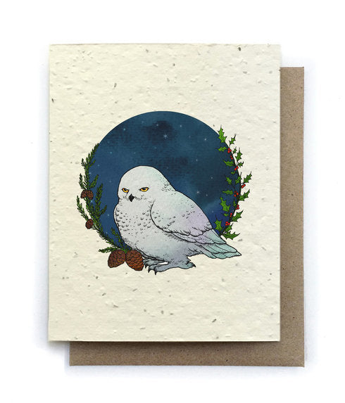 Snowy Owl Plantable Seed Card