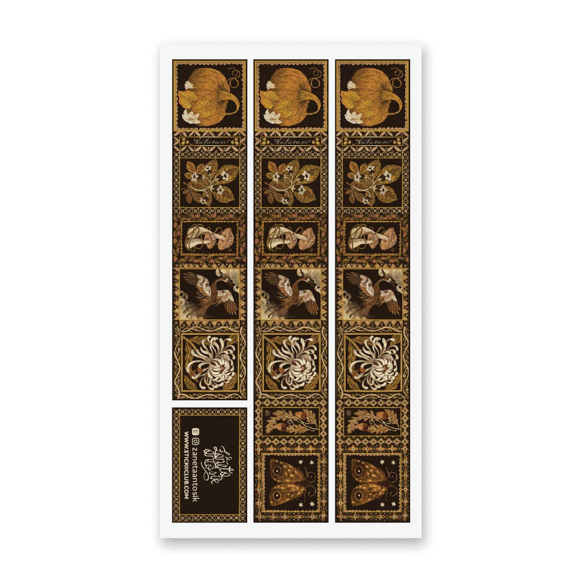 Autumn in Gold Washi Sticker Sheet