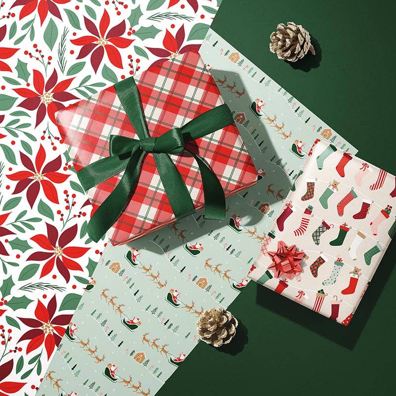 Traditional Plaid Wrapping Paper, 2 Rolls