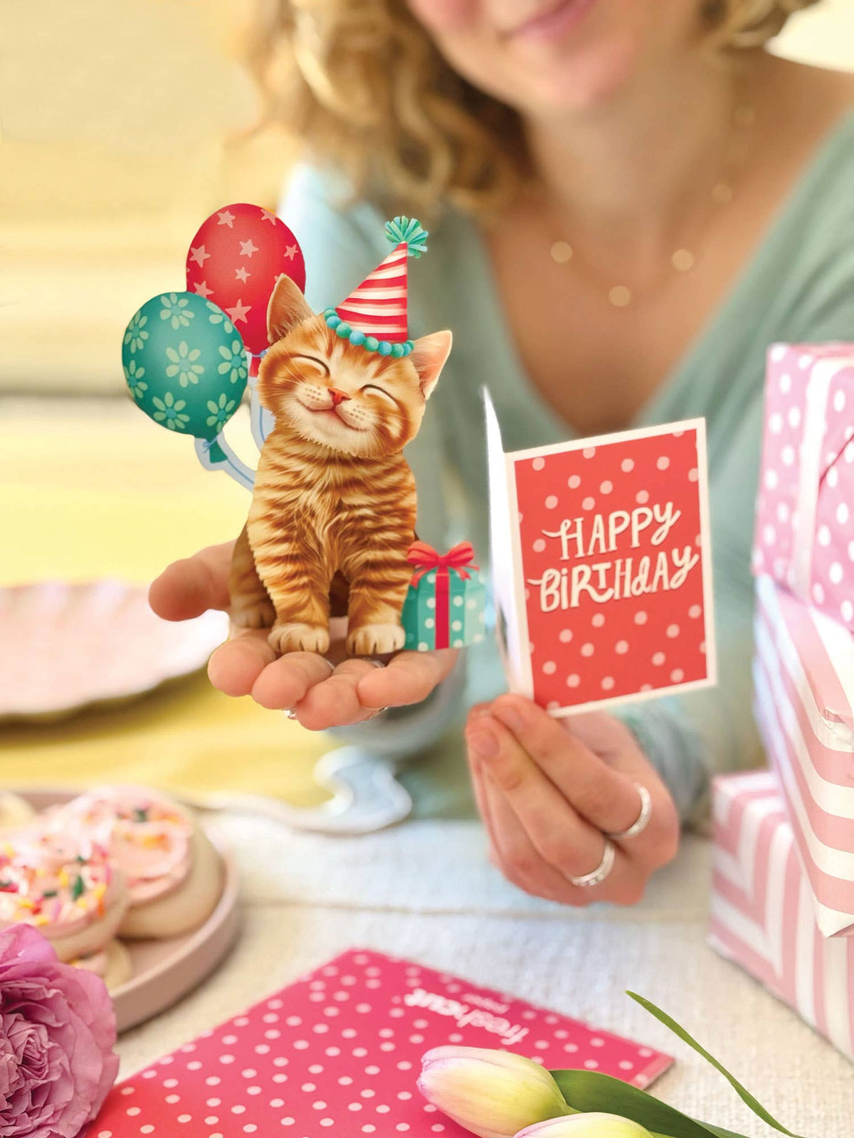 Kitten Party Birthday Pop-Up Card