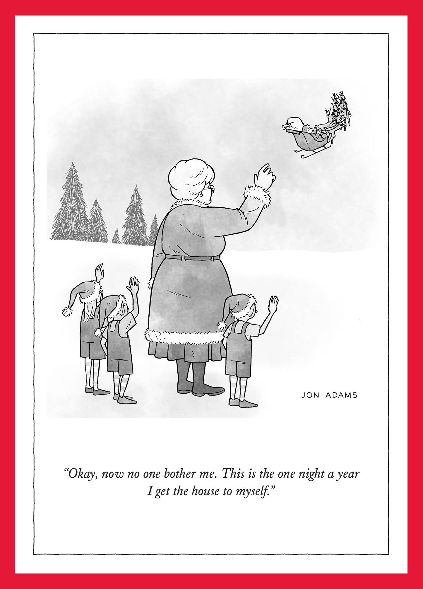 House to Myself New Yorker Holiday Card