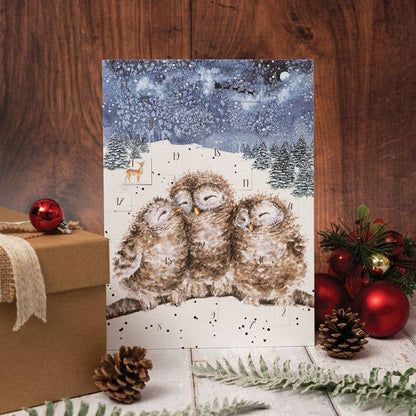 Three Wise Owls Advent Calendar Card