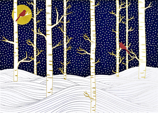 Birch Trees in Winter Deluxe Boxed Holiday Cards