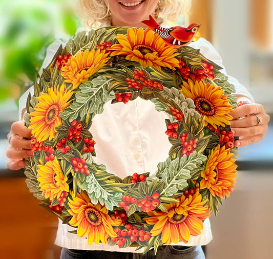 Harvest Sunflower Mailable Pop-Up Wreath