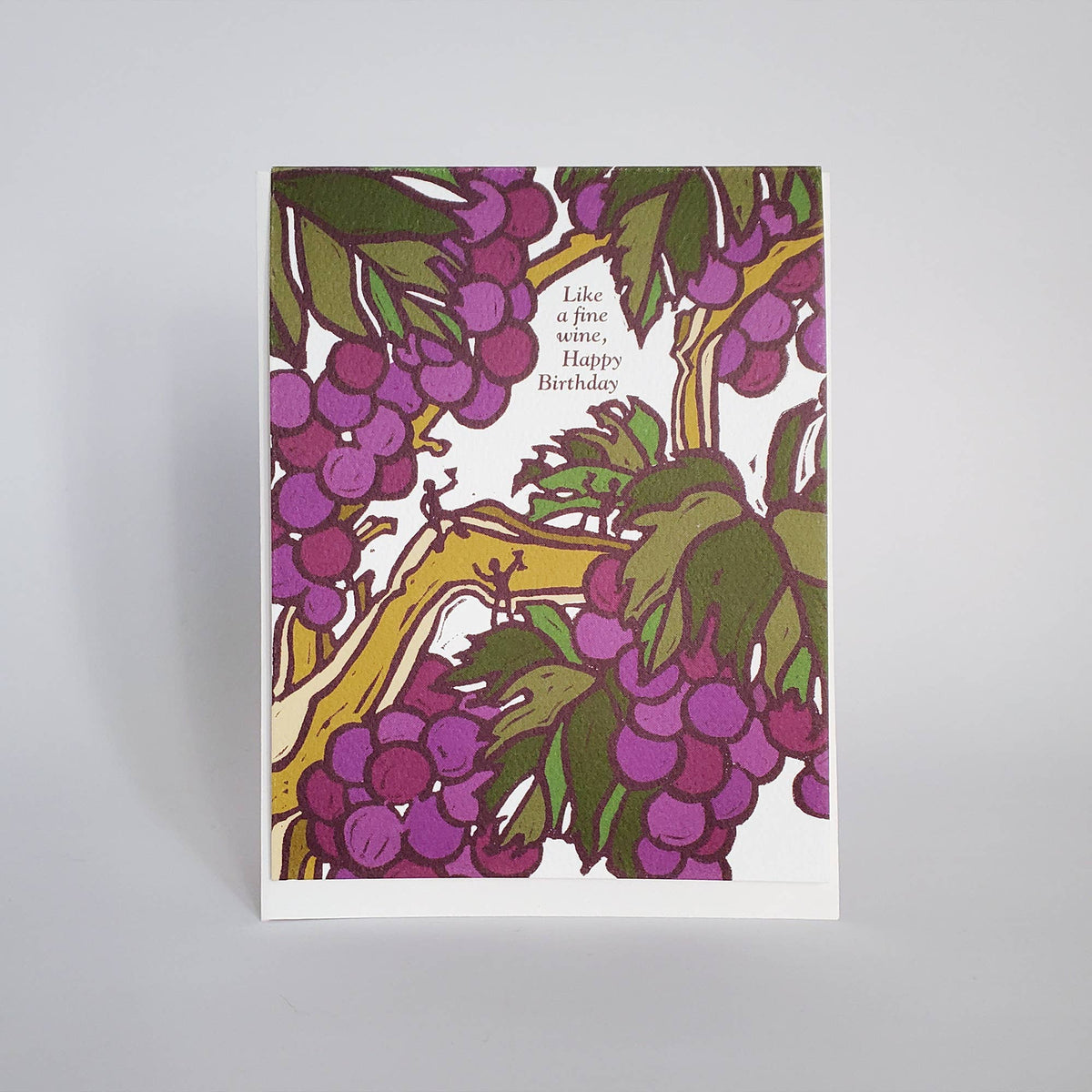 Fine Wine Grape Vine Birthday Card