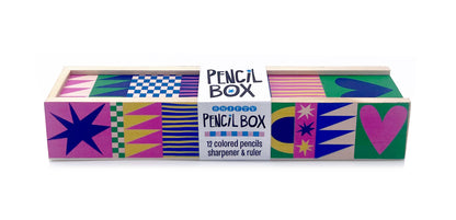 Geo Love Colored Pencil and Wooden Pencil Box Set
