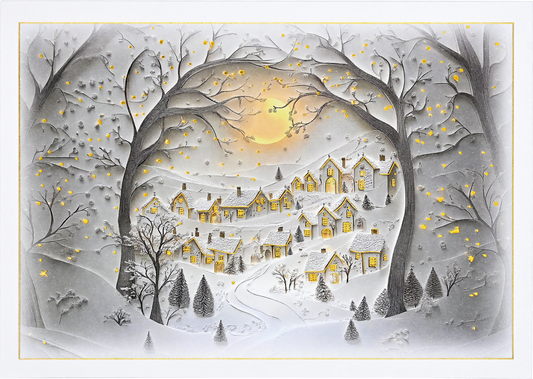 Wintry Village Deluxe Boxed Holiday Cards
