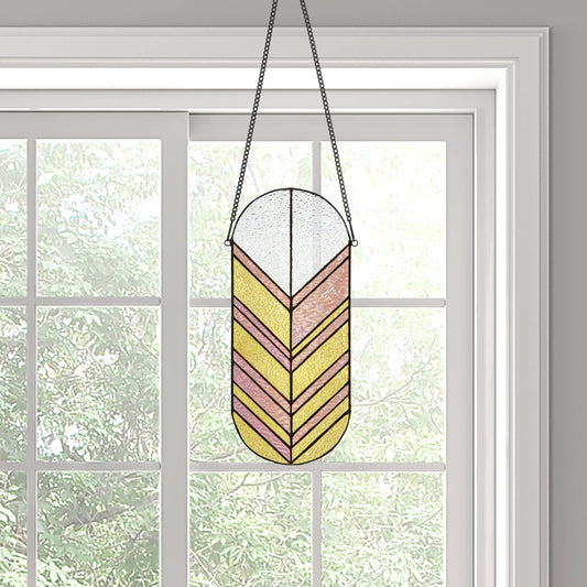 Handcrafted Arrows Stained Glass Window Panel