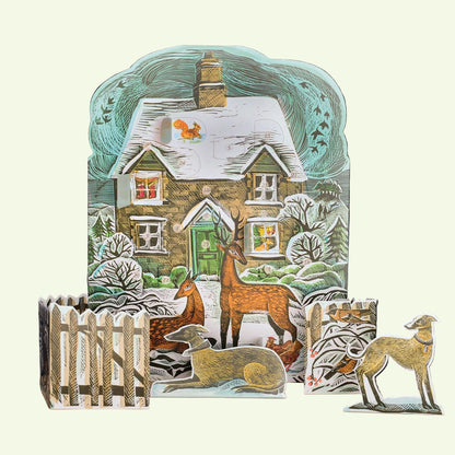 Christmas Cottage Dogs & Deer Advent Calendar
