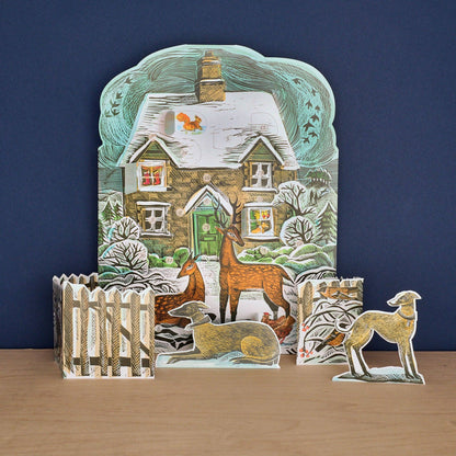 Christmas Cottage Dogs & Deer Advent Calendar