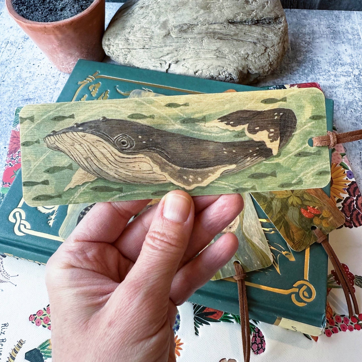 Humpback Whale Wooden Bookmark