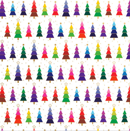 Rainbow Trees Holiday Gift Wrap, 2 Rolls