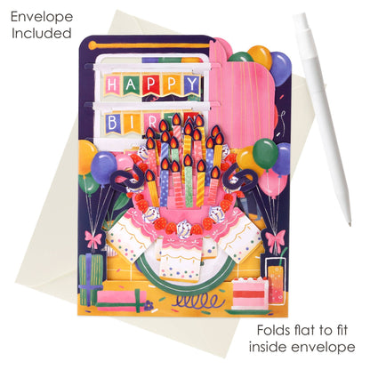3D Pop-Up Swing Celebrations Birthday Card