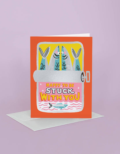Stuck with You Sardines Love Card