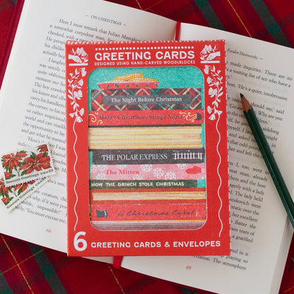 Stack of Christmas Books Holiday Boxed Cards