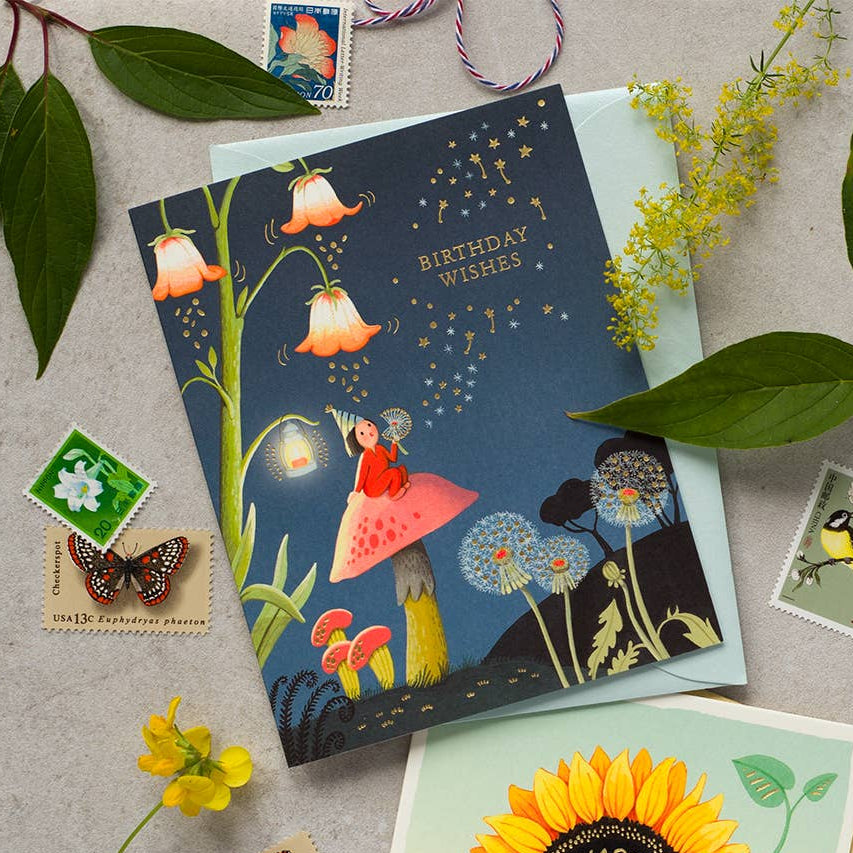 Dandelion Night Birthday Card