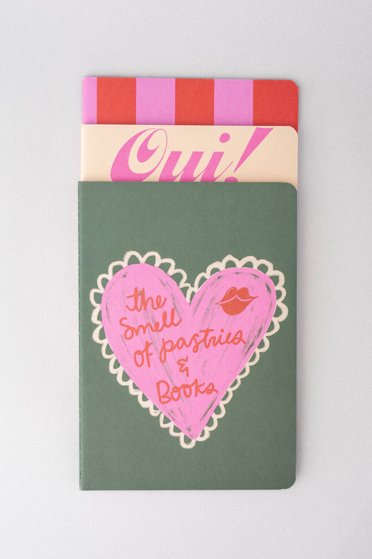 Pastries and Books Notebook, Set of 3