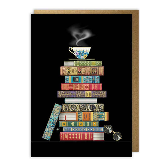 Stack of Books Blank Card
