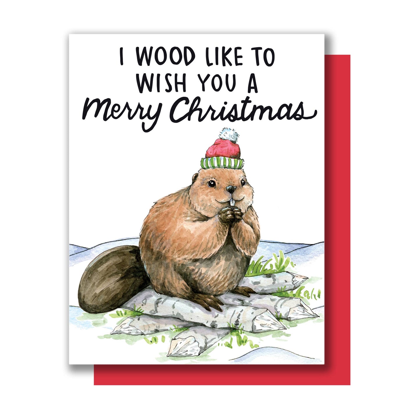 Merry Christmas Beaver Card