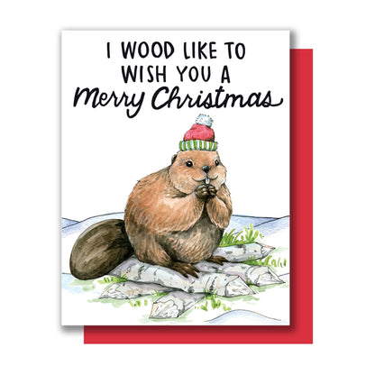Merry Christmas Beaver Card
