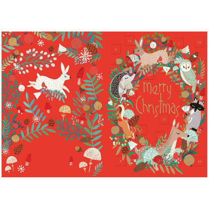 Animal Wreath Advent Calendar Card