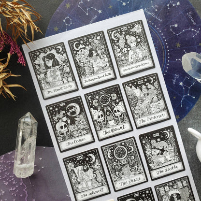 Black & White Tarot Sticker Sheet