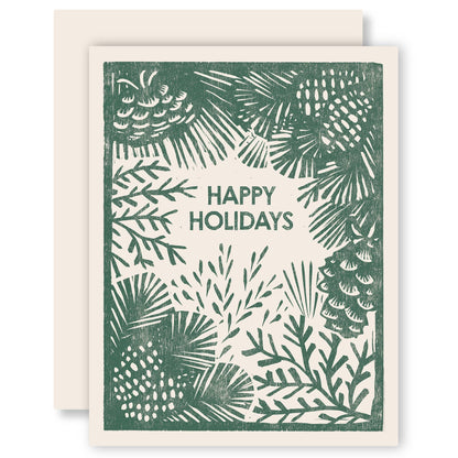 Happy Holidays Greenery Holiday Boxed Cards