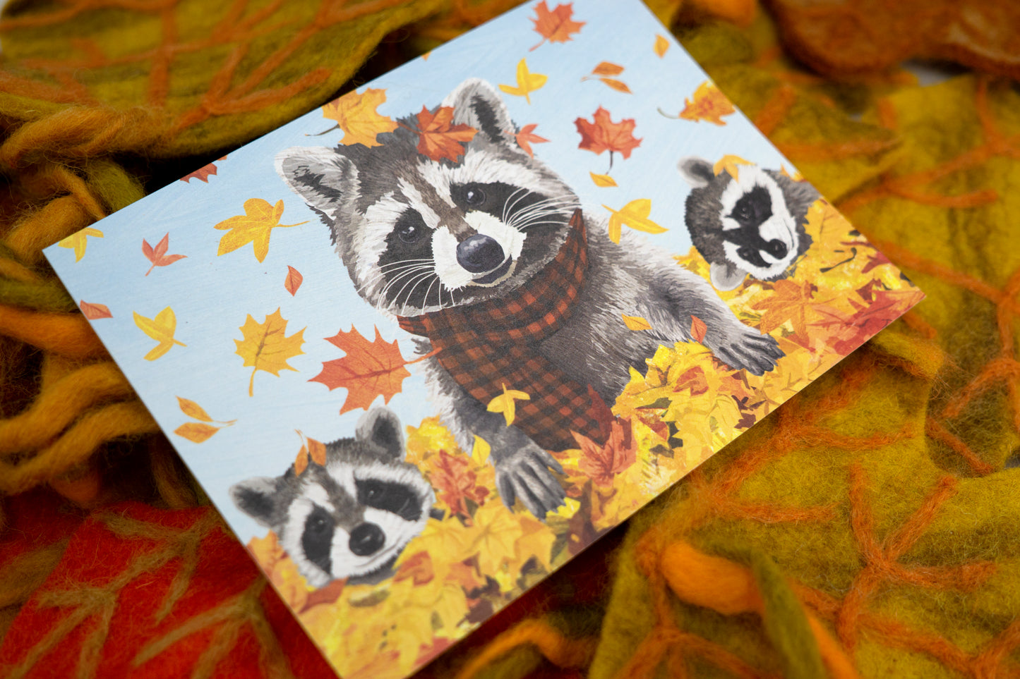 Raccoon Family Card