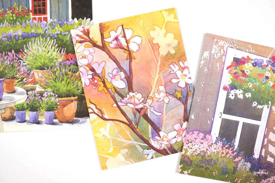 Cherry Blossoms Sunrise Card