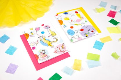 Polka Dot Party Dogs Card