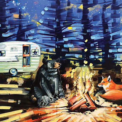 Campfire Animals Birthday Card