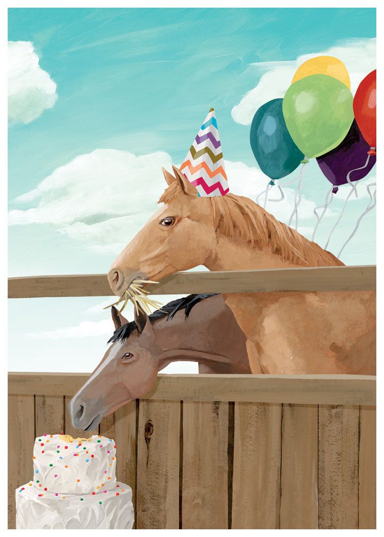 Two Horses Birthday Card