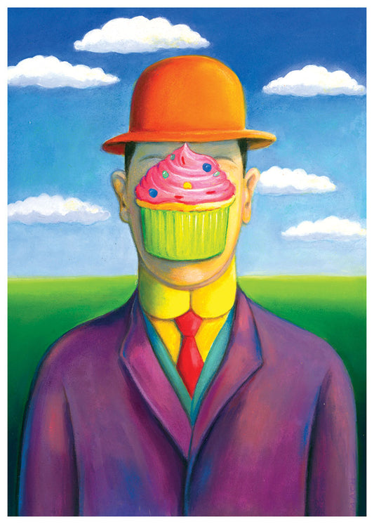 Magritte with Cupcake Card