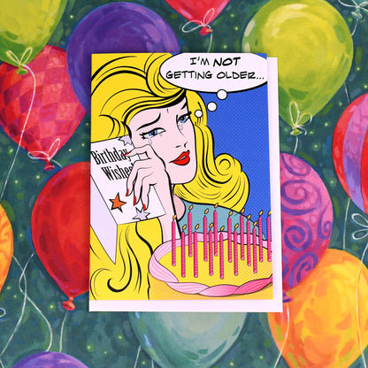 Lichtenstein Crying Girl Birthday Card