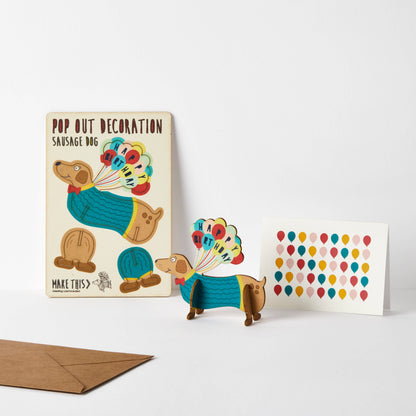 Happy Birthday Sausage Dog Pop Out Card