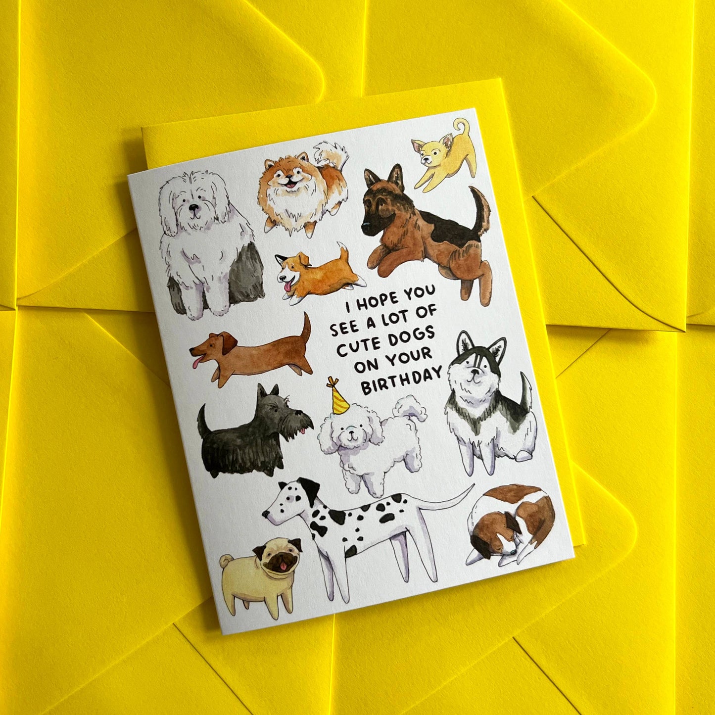 Hope You See a Lot of Cute Dogs Birthday Card