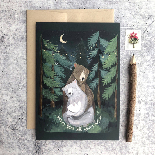 Night Forest New Baby Card