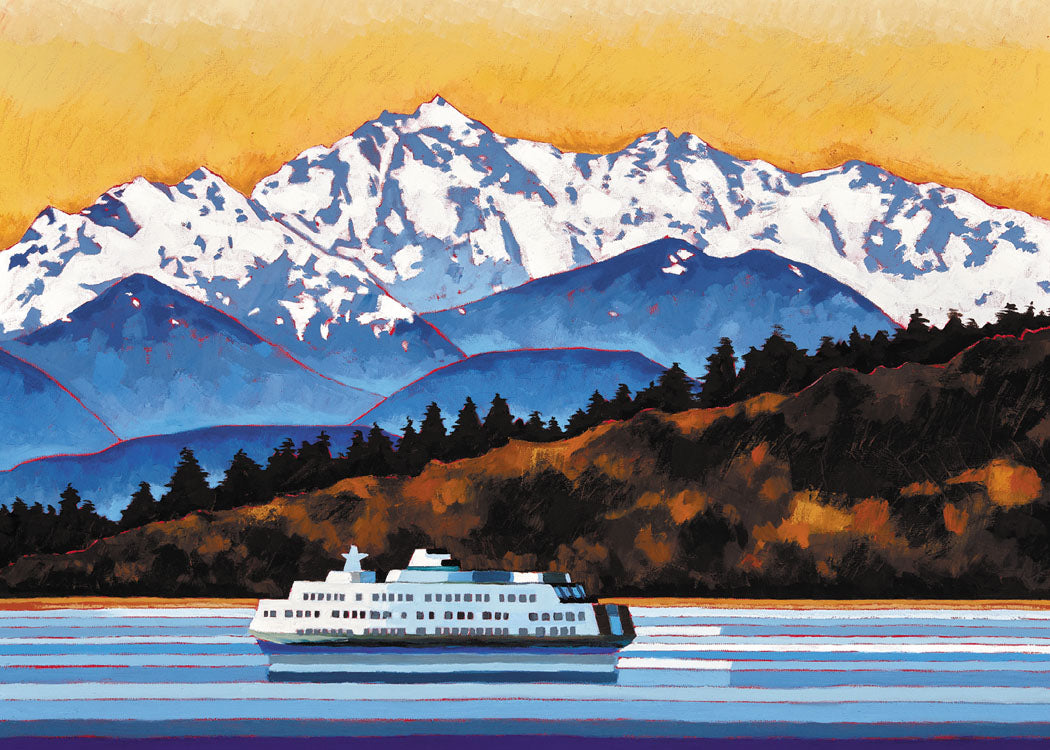 Olympic Mountains & Ferry Blank Cards