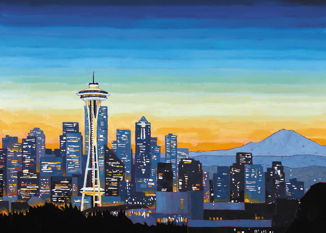 Space Needle & Mount Rainier Blank Cards