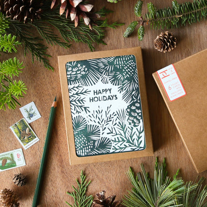 Happy Holidays Greenery Holiday Boxed Cards