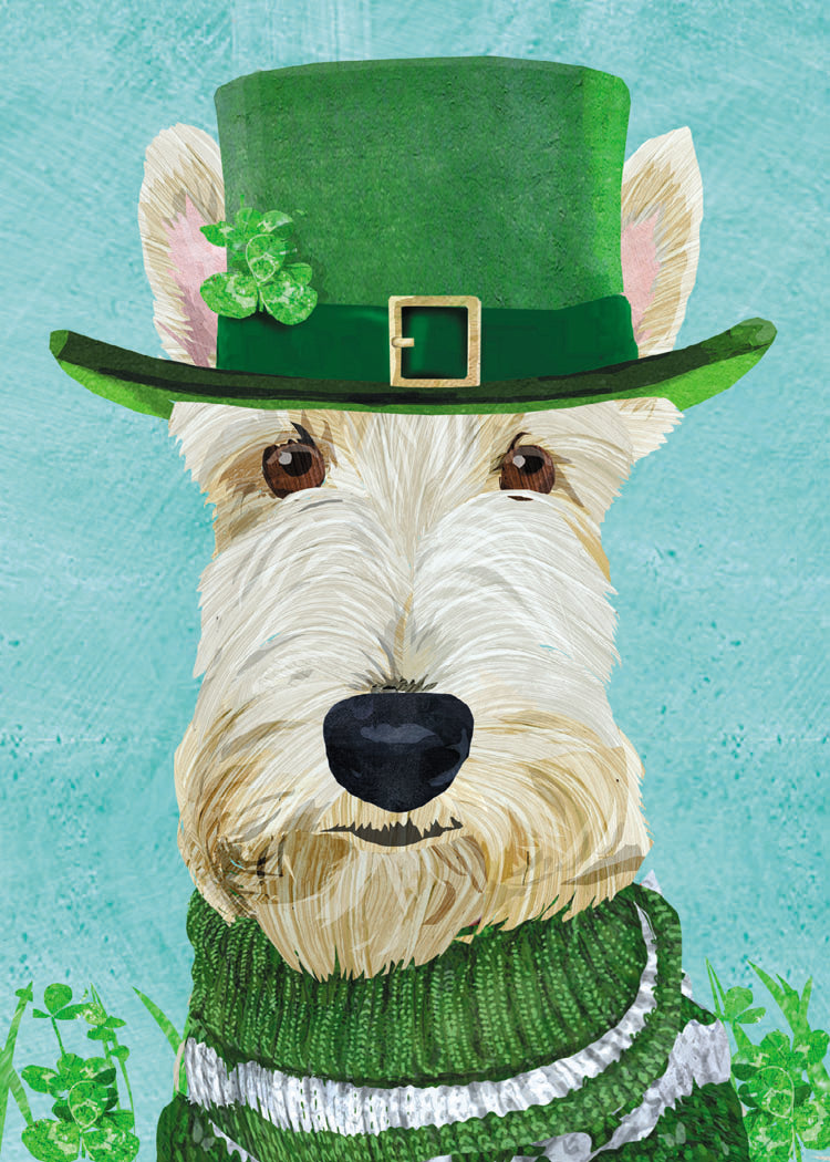 Top O' the Morning Dog St. Patrick's Day Card