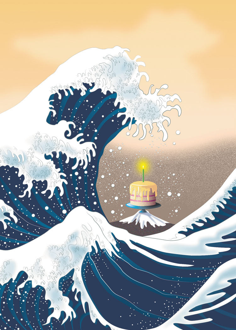 Great Wave Cake Birthday Card