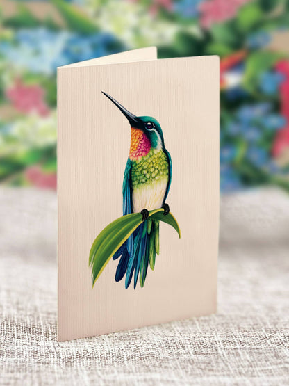 Hummingbird Oasis Blank Pop-Up Card