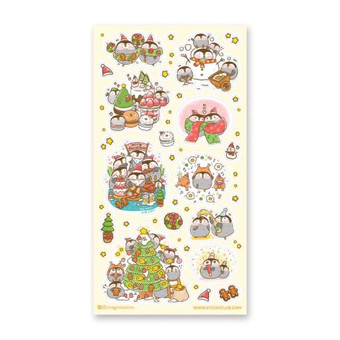 Merry Penguins Stickers, 2 Packs