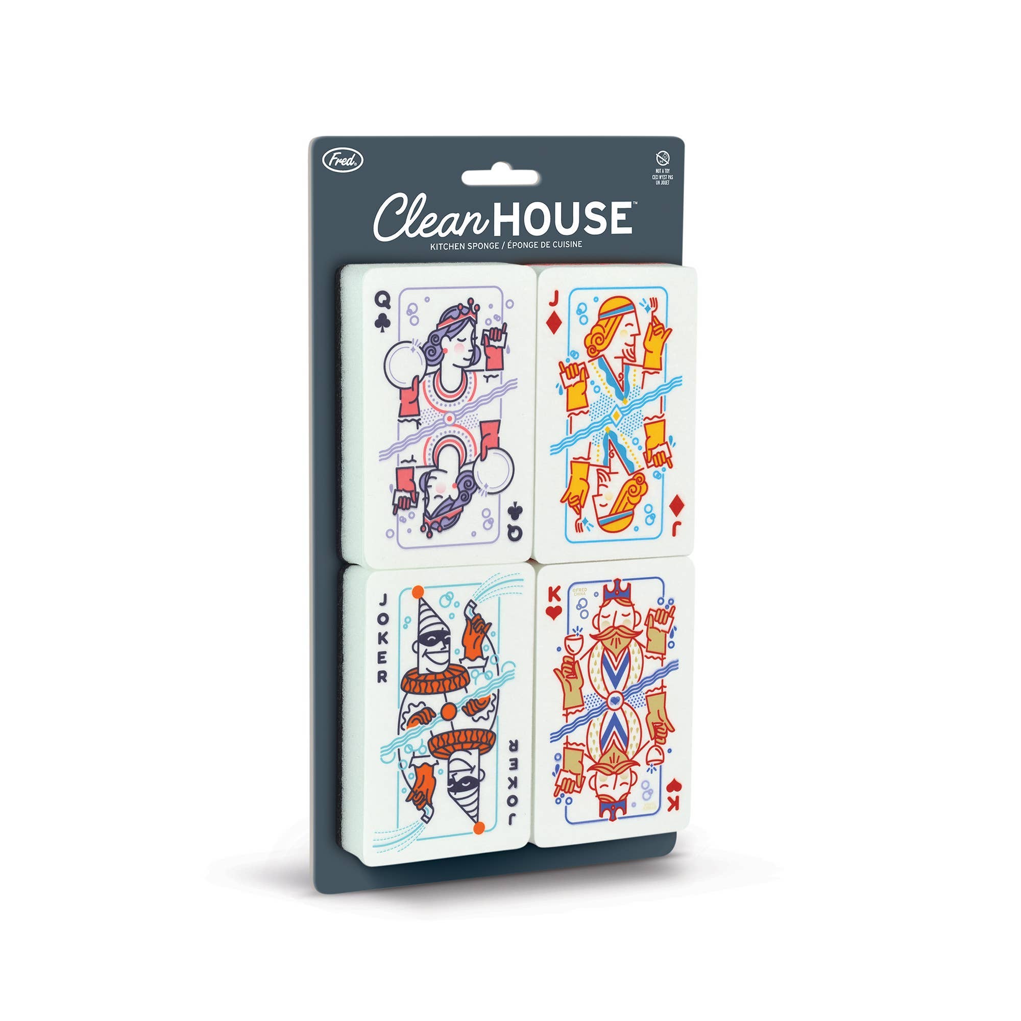 Clean House Playing Cards Sponges, Set of 4 – Allport Editions